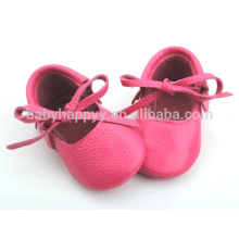 Pretty pink girls dress shoes outdoor baby leather ballet shoes